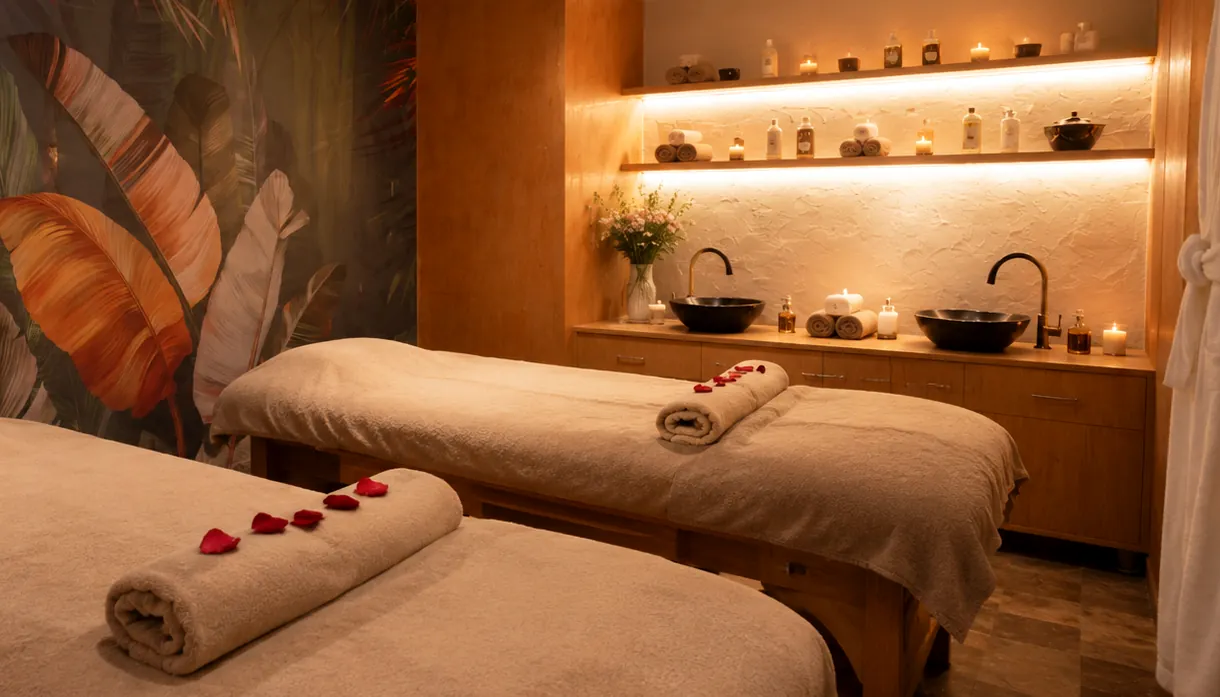 Cabine duo calme pour une expérience spa à deux