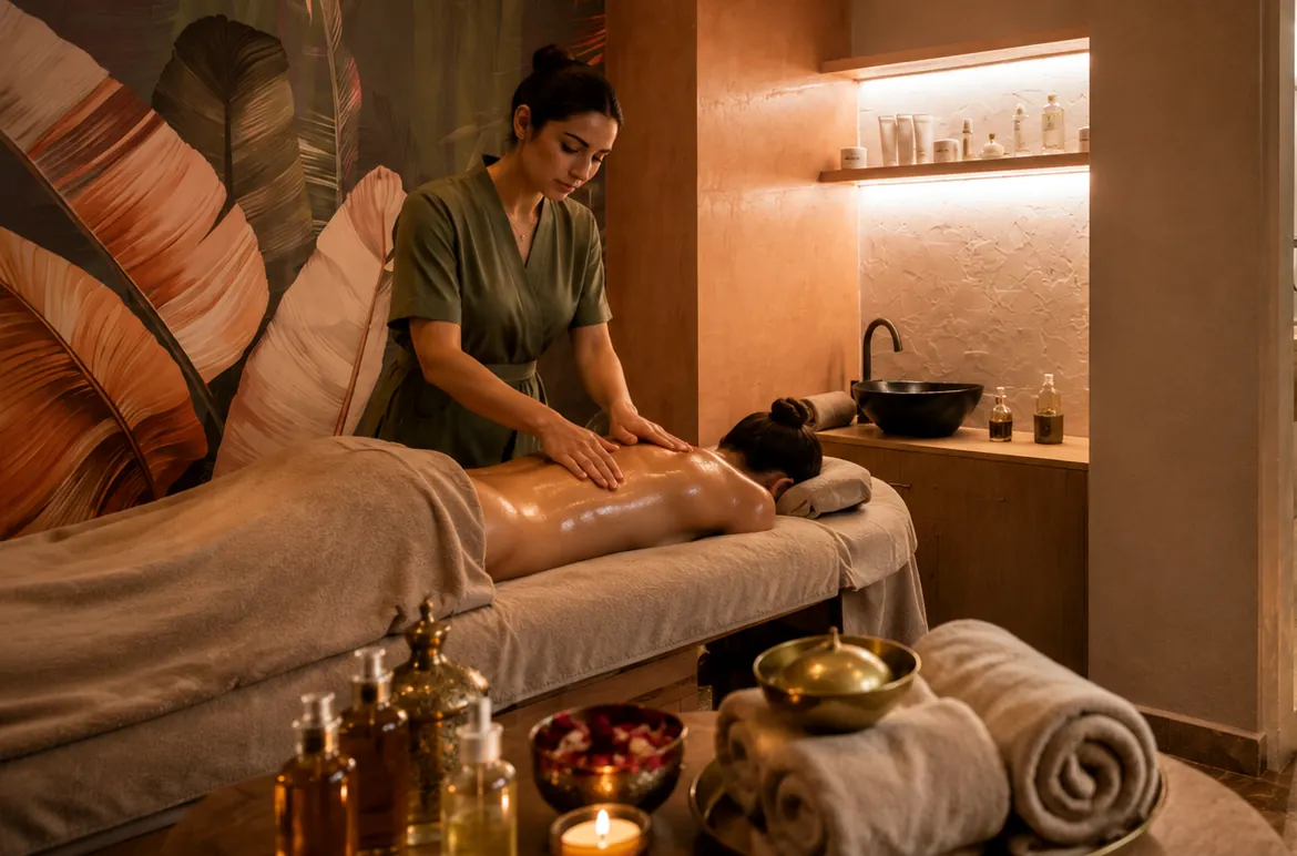 Massage personnalisé dans une cabine chaleureuse