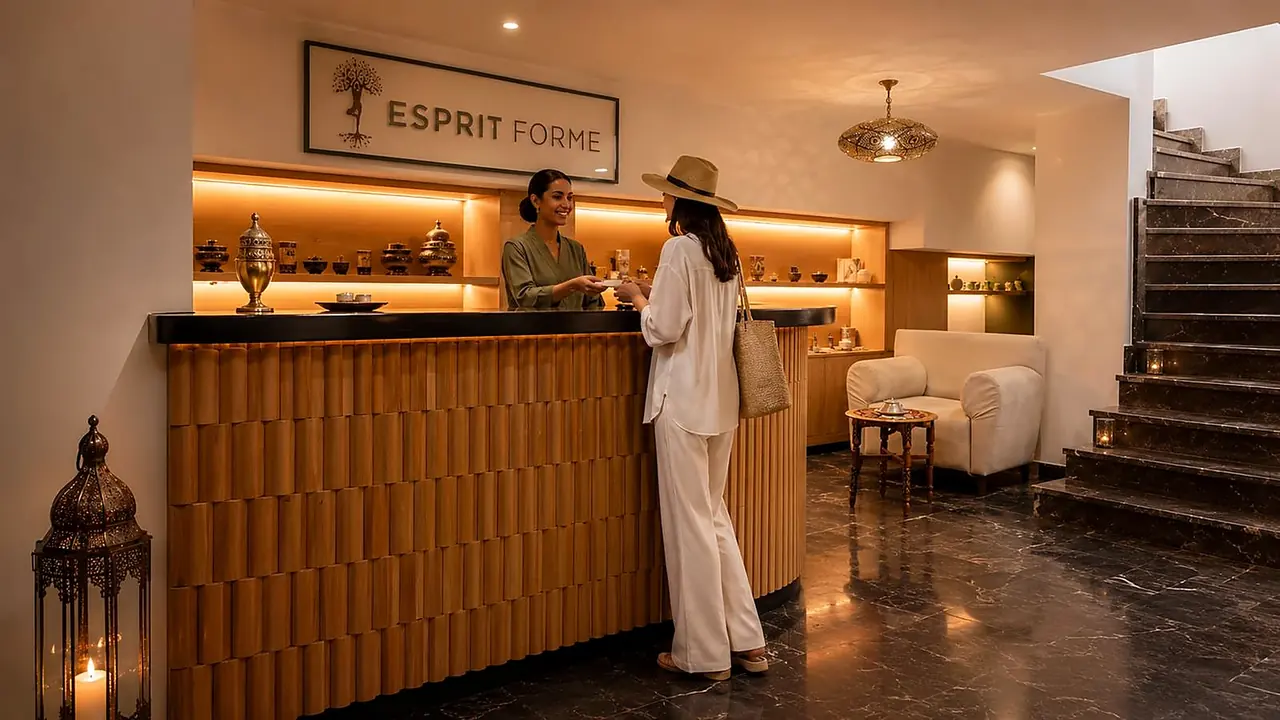 Réception réelle Esprit Forme spa Marrakech